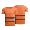 Reflective Safety T-Shirt Short Sleeve High Visibility Tees Tops Safe Gear Fitness Gym Construction Site Unisex Clothes