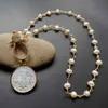 promozione! Collana di perle di madreperla San Cross Benito d'acqua dolce naturale da 21 mm per regalo da donna