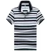 Odzież 95% Bawełna Paski Polo Koszula Mężczyźni Business Casual Krótki Rękaw Oddychający Streetwear Polo-Shirts Męskie Topstees
