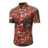 Hawaiian Print Short Sleeve T-shirt + Shorts Set 2 Piece Män Set Casual Shorts Sport Wear Beach Shirt Tracksuit Men Plus Size M-3XL X0610