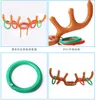 Party Supplies Christmas Inflatable Antlers Hjorthuvud Ring Elk Antler Headband Throwing Rings Game Hat