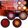 Feux d'urgence 1 pièces 12V 16 LED voiture ronde ambre rouge feux arrière antibrouillard arrière feu stop frein marche arrière lampe pour camion remorque camion I4O8