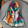 6mm 100% ren halsduk designer katt sjal foulard kvinnor lång naturlig silke wraps digitalt tryck pashmina hijab lyx varumärke 2020