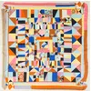 Autumn and winter 19 new silk scarf women's triangle geometric twill real silk wrap large shawl square scarf