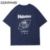 GONTHWID T-shirts Cartoon Astronaut Print Harajuku Street Hip Hop Casual Baumwolle Tees Herren Hipster Kurzarm T-Shirts Tops C0315