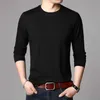 Frühlings- und Sommer-T-Shirt Herren Langarm Slim Round T-Shirt Herren Koreanisches Studenten-Basishemd Loses T-Shirt 210726