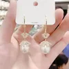 Hoop huggie mode pärla örhängen lysande diamant för kvinnor 2022 trend eleganta smycken gåva korea fest kvinna örhänge