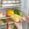 Refrigerator Organizer Artifacts Plastic Rectangular Drawer Storage Box Acrylic Kitchen Rangement Food Container 201015