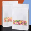 Kraft Paper Packing Bag Stand Up Storage Pouch Borsa con finestra per conservare snack e tè