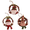 Christmas Decorations Santa Claus Doll Decoration Wreath Rattan Ring Tree Pendant Window Props1