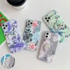 Leaf Flower Phone Cases For Samsung S21 S20 FE S10 S9 S8 Plus A52 A72 A51 A71 Note 20 10 Flexible Folded Stand Soft Cover