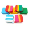 9 ml Square Wax Oil Container Box Bag With Hang Dab Non-stick Silicone Jar Silicon Tin Colorful Storage Containers Holder Tool Case