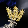 Women's Wheat Ear Brooch Teacher's Day Gift Corsage Coat Fall Winter Accessories Golden Barley Pin GC1