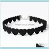 Anhänger Schmuckschwarze Spitze Halsband Halskette Frauen Veet Liebe Herz Halsketten Chocker Tattoo Collares Collie Geschenk Halsreifen Drop Lieferung 2021