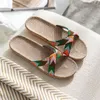 Slippers Summer Cross Linen For Ladies Indoor Home Quiet Soft Soled Sor Men Shoes