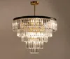 Modern Top Luxury Clear Crystal Chandelier Lighting Round Gold Hotel Lobby Chandeliers For Living Room LED Indoor Light Fixtures