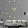 Offerta speciale 3d grande specchio acrilico da parete orologio al quarzo orologi still life adesivi moderni per la decorazione della casa