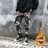 Men's Pants Men's Hip Hop Streetwear Men Harem Cargo Korean Jogger Sweatpants Solid Color Black White Ankle Length Trousers Techwear