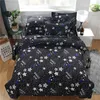 Bedding Sets 4 Pieces Galaxy Star Duvet Cover Set Flat Sheet Brushed Soft Breathable Zipper Four Seasons Fireworks Quilt BS072N