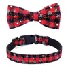 Benepaw Christmas Snowflake Plaid Bow Tie kraag voor kleine meidum grote honden mode verwijderbare katoenen puppy huisdier katten y200515