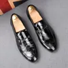 2022 Rock & Roll designer mens dress shoes luxury Crocodile pattern loafers wedding Groom Casual Footwear EUR size: 38-44