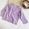 Baby girl round neck knit bottoming shirt hand embroidered embroidery cardigan sweater girls sweater 210701