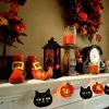 Party Decoration Halloween Temat Świecę LED Light Retro Czterokrotny Latarnia Wisząca Ornament Do Home Ogród Courtyard 2021ing