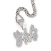 Topbling DIY AZ benutzerdefinierte Name Buchstaben Anhänger Halsketten leuchten bunte Zirkonia für Männer Frauen Geschenk mit Ed Rope Chain6823657