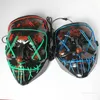 Masque d'Halloween LED Light Up Funny Masks Party Masqué Lumineux Grimace Facemask Festival Cosplay Costume Fournitures mer envoyer T9I001404