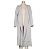 Höst Vinter Casual Long Trench Coat Women Sleeve Loose Fashion Thin Office s Streetwear Feminino 210603