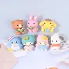 20Pcs Cute Cartoon Animals Componenti in resina Flatback Cabochon Kawaii Cane Orso Coniglio Caratteri Telefono Deco Parti Accessori per album fai da te