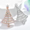 Pins, Brooches CZ Crystal Cubic Zirconia Christmas Tree For Women Shining Luxury Fashion Brooch Pin 2 Colors Available