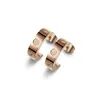 Titanium Steel Rose Gold Love Studs Örhängen Damer Utsökt Enkel Fashion C Diamant Ring Smycken Gåvor med tygväska