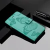 34Designs Imprint 3D кожаные чехлы-кошельки с бабочкой для Samsung S24 Plus Ultra A05 A05S A15 с цветочным слотом для кредитной карты, модный стильный держатель, откидные чехлы, чехол с ремешком