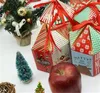 StoBag 10pcs Christmas House Shape Candy Cookies Packaging Paper Box Party Gift Kids Favour Santa Claus Pendant Snack Supplies C3