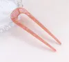 U-Shaped Hairpin with 2 Prongs Hair Fork Pin Sticks French Style U Shape celluloid acetate updo chignon Clips for Women Girls XB1