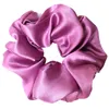 Cetim de seda cor sólida laços de cabelo scrunchies elásticos feminino luxo acessórios macios titular rabo de cavalo corda6672533