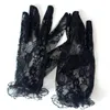 Cinq doigts gants 1 paire noir Sexy dentelle mariée tempérament élégant accessoires de mariage femmes Costume de fête