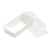 직사각형 백서 케이크 포장 상자 샌드위치 컨테이너 플라스틱 뚜껑이있는 음식 상자