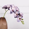 1つのシリコンバタフライオーキッドフラワーブランチ人工品質のMoth Phalaenopsis Orchid 9ヘッドウェディングセンターピース
