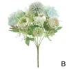 Decorative Flowers & Wreaths Artificial 7 Heads Hydrangea Bouquet Wedding Hand Bridal Centerpieces Peony Flower Decor Silk Blooming F Y5l5