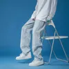 Jeans pour hommes Street Dance Hip Hop Vêtements pour hommes Lâche Droite Rose Bleu Mode Casual Baggy Denim Cargo Broek