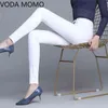 Moda cintura alta otoño invierno mujeres gruesas pantalones elásticos cálidos calidad s-5xl pantalones tipo apretado lápiz 211118