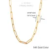 Micci stainls Steels round Flat Rec Chain Choker Necklace Women 18K Gold Plated Paper Clip Clip Clip Link Chain Necklac244i1872885