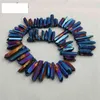 50g Titanium Clear Quartz Pendant Natural Raw Crystal Wand Point Rough Reiki Healing Prism Cluster Necklace Charms Craft279L3610339