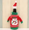 Party bevorzugt Weihnachtsflocken Weinflaschen Cover Pullover Weihnachten Santa Snowman Moose Bier Flaschenabdeckungen 4 Style DD625