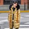 2021 소년 코트를위한 겨울 아래로 자켓 소녀 옷 어린이 방수 의류 두꺼운 겉옷 파카 현실 모피 아이 2-16 y H0910