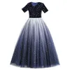 Abiti da ragazza Flower Girl O Neck maniche corte Kids Party Comunione Abito con paillettes Principessa