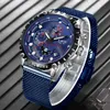 LIGE Blue Horloge Casual Horlogement Mode Courroie Monsieurs Quartz Montres Imperméable Montres Hommes Top Marque Luxe Relogio Masculino 210527