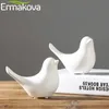 Ermakova The Mid Century Bird Figurine House Bird Animal Statue Dove of Peace European Mascotte Home Bar Coffee Decor 210811